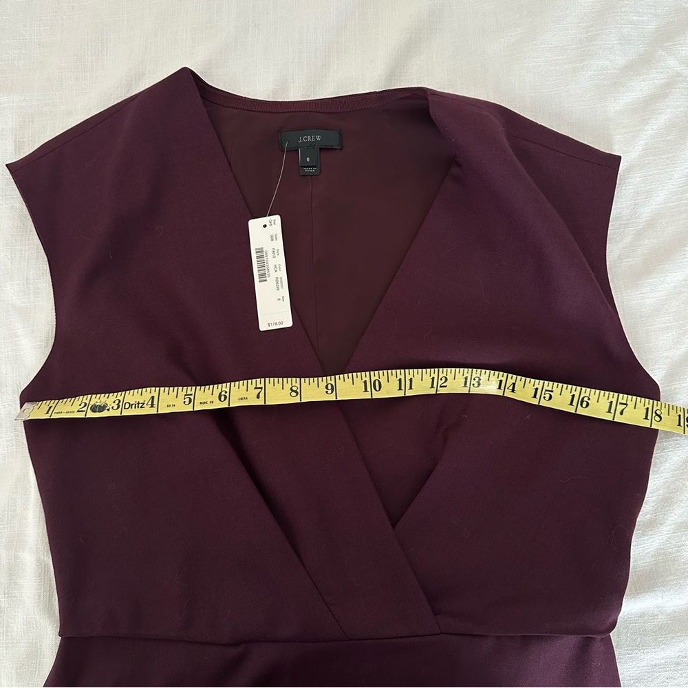 J. Crew Classic Burgundy Wool Sheath Dress Size 6 - Picture 8 of 15
